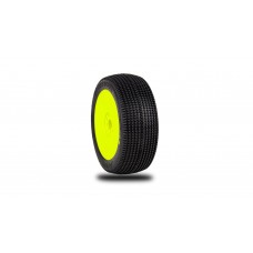 1:8 BUGGY DOUBLE DOWN SOFT EVO WHEEL PRE-MOUNTED YELLOW by AKA