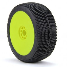 1:8 BUGGY ZIPPS (SOFT - LONG WEAR) EVO WHEEL PRE-MOUNTED YELLOW by AKA