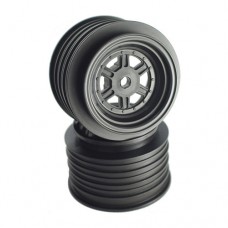 Gambler Rear Wheels for Late Model / MWM / Street Stock / 12mm Hex / AE -TLR / BLACK (4 PC) 1.7/2.2in