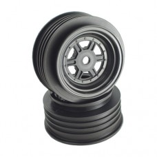 Gambler Front Wheels with 12mm Hex / AE/Losi 22S Sprint Offset / BLACK (4 PC) 1.7/2.2in