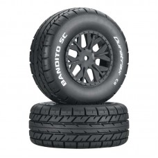 Bandito SC Tire C2 Mounted SC10 4x4, +3mm offset, 12mm hex (2) by Duratrax