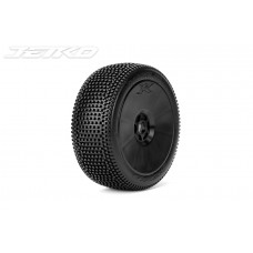 BLOCK IN:1/8 Buggy/Dish/Black Rim /Super Soft/Glued MTD Tires (2) by Jetko