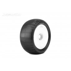 BLOCK IN:1/8Truggy/Dish/White Rim/Super Soft/Glued MTD Tires (2) by Jetko BLOCK IN:1/8Truggy/Dish/White Rim/Super Soft/Glued MTD Tires (2) by Jetko