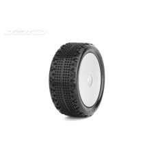 1/10 Buggy Carpet/Astro 4WD Front-Challenger/Dish//White Rim/Composite Soft /Glued MTD Tires (2) by Jetko