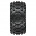 1/6 Badlands MX57 Front/Rear 5.7ö Tires Mounted on Raid 8x48 Removable 24mm Hex Wheels (2): Black by Proline