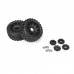 1/6 Badlands MX57 Front/Rear 5.7ö Tires Mounted on Raid 8x48 Removable 24mm Hex Wheels (2): Black by Proline