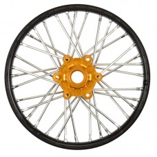 1/4 Pro-Spec Aluminum V2 Bead Front Wheel, Assembled, Black/Gold: Promoto-MX by Proline 1/4 Pro-Spec Aluminum V2 Bead Front Wheel, Assembled, Black/Gold: Promoto-MX by Proline