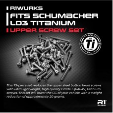 R1WURKS Fits Schumacher LD3 Titanium upper Screw Set 75-piece set replaces upper button head screws high quality Grade 5 (6Al-4V) titanium screws