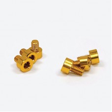 X-Factor  Aluminum Screw Kit Gold 3ea 5mm, 6mm (6)
