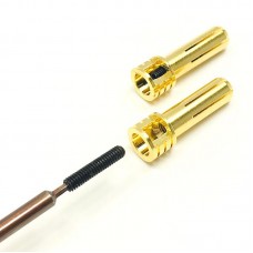 Certified Adjustable 5mm Pure Copper Gold Plated Bullet Connector, Male (2) by Trinity