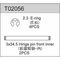 Hinge Pin Front Inner for Team C TC02, TC02C, TC02T, TS2, TS2TE, TP02C, TM2, TM2SC, T2, T2C, TC02SC, TR02, TM2 V2 Hinge Pin Front Inner for Team C TC02, TC02C, TC02T, TS2, TS2TE, TP02C, TM2, TM2SC, T2, T2C, TC02SC, TR02, TM2 V2