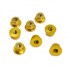 3mm Aluminum Flanged Locknuts 24K Gold (8)
