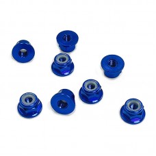 3mm Aluminum Flanged Locknuts Royalty Blue (8)