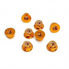 3mm Aluminum Flanged Locknuts Orange (8)