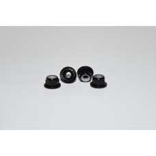 Black M4 Aluminum Knurled And Flanged Locknut Black M4 Aluminum Knurled And Flanged Locknut