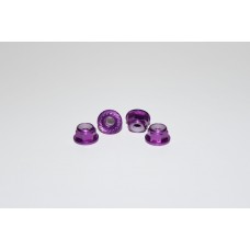 Purple M4 Aluminum Knurled And Flanged Locknut Purple M4 Aluminum Knurled And Flanged Locknut