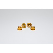Gold M4 Aluminum Knurled And Flanged Locknut Gold M4 Aluminum Knurled And Flanged Locknut