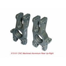 CNC Machined 7075-T6 Rear Upright /Hard-Coated (For X1CR and X1CRT,K-777) (Included: 8x16mm Ballbearings x4, 3x3mm set screw x4.) CNC Machined 7075-T6 Rear Upright /Hard-Coated (For X1CR and X1CRT,K-777) (Included: 8x16mm Ballbearings x4, 3x3mm set screw x4.)