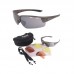 Cumolon Pilot Sunglasses (non polarised) silver-grey TR90 frame 3 lense sets Cat 0 yellow low light, 2 red, 3 grey mirror, 4 dark smoke, 100% UVA/B protection by Rapid Eyewear
