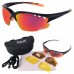 Expert Sunglasses black/orange TR90 frame 3 lense sets, Cat 0 yellow low light, 2 beige ploarized, 3 Frostech red mirror 100% UVA/B protection by Rapid Eyewear