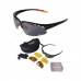 Fusion Sunglasses black/orange TR90 frame, 3 lense sets, Cat 0 yellow low light, 2 beige polarised, 3 grey mirror polarised 100% UVA/B protection by Rapid Eyewear Fusion Sunglasses black/orange TR90 frame, 3 lense sets, Cat 0 yellow low light, 2 beige polarised, 3 grey mirror polarised 100% UVA/B protection by Rapid Eyewear