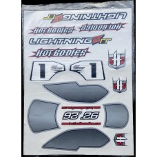 Decal Sheet for Hot Bodies Lightning 2 RR 1/8 Scale Buggy Decal Sheet for Hot Bodies Lightning 2 RR 1/8 Scale Buggy
