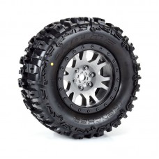 Limited Edition Trencher Pro-Loc F/R Mounted 24mm Gray/Black Impulse (2) for X-Maxx by Proline