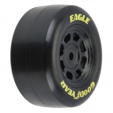 Goodyear Eagle Tire F/R MTD Steel Racing Wheels Black for Losi NASCAR by Proline