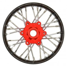 Pro-Spec Aluminum V2 Bead Front Wheel Assembled, Black/Red for Losi Promoto-SM by Proline